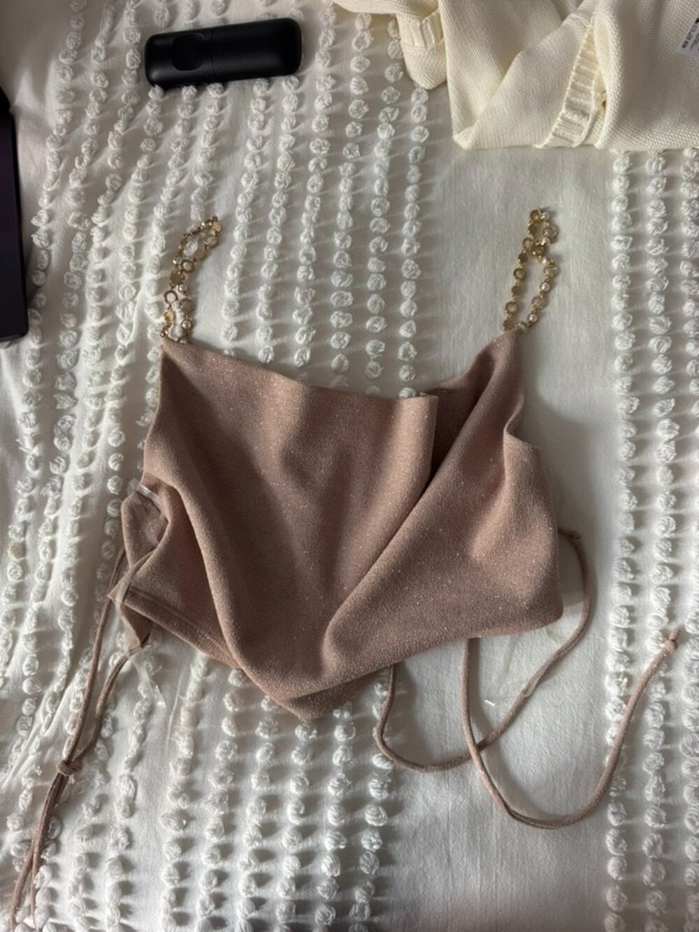 Beige Sparkly Top